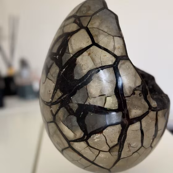 a cracked egg shaped object